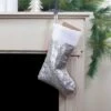 Northlight 19" White And Silver Sequin Christmas Stocking With White Faux Fur Cuff -Northlight GUEST f2f160ac a67b 4e12 80de 39c5910704e2