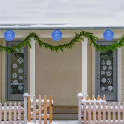 Northlight 6" LED Hanging Crystal Sphere Ball Outdoor Decoration - Blue -Northlight GUEST f2fd8e99 c2db 4532 a294 b33439a968d0