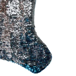 Northlight 22.75" Sky Blue And Silver Reversible Sequined Christmas Stocking With Faux Fur Cuff -Northlight GUEST f3a54f64 0f67 4a12 811c d3fa9ee5e0a9
