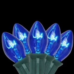 Northlight C7 Christmas String Lights - Blue - 24' Green Wire - 25ct -Northlight GUEST f42a64cf 92ab 4a3d ba55 d9b73661ec4b