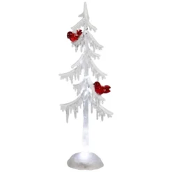 Northlight LED Lighted Acrylic Icicle Tree With Cardinals Christmas Decoration - 14" -Northlight GUEST f4f605cb 1492 441f b048 2e35e70701a9