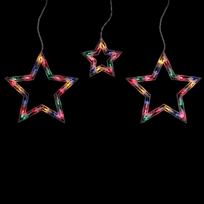 Northlight Star Shaped Icicle Christmas Lights - Multicolor - 7' White Wire - 6ct 3 Northlight Star Shaped Icicle Christmas Lights - Multicolor - 7' White Wire - 6ct