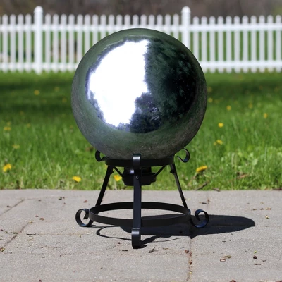 Northlight 10" Silver Mirrored Garden Gazing Ball 4 Northlight 10" Silver Mirrored Garden Gazing Ball - Image 2
