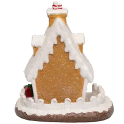 Northlight Snowy Gingerbread Peppermint House With Snowman Christmas Decoration - 11" -Northlight GUEST f98f1ee3 2b9c 442e bcf9 e96286efe81f