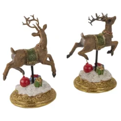 Northlight Glittered Reindeer Christmas Stocking Holders - 9.5" - Set Of 2 -Northlight GUEST fa49b45b a9cb 422f 9ba9 f156947f8e8b