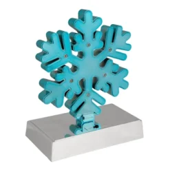 Northlight LED Lighted Glitter Snowflake Christmas Stocking Holder - 7" - Blue -Northlight GUEST fabe795e d000 4fdb a63a 854c8ccd05b4