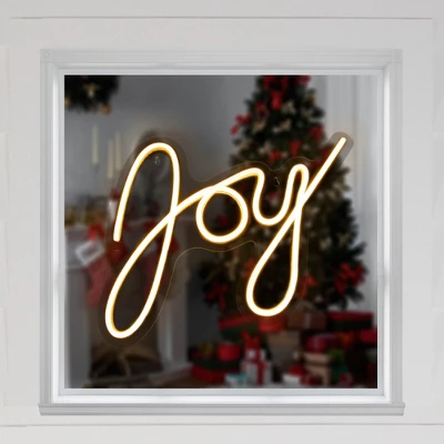 Northlight 12" White LED Lighted "Joy" Neon Style Christmas Sign 4 Northlight 12" White LED Lighted "Joy" Neon Style Christmas Sign - Image 2