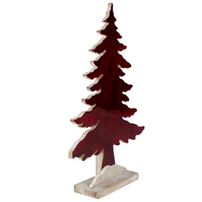 Northlight Stained Forest Tree On Washed Wood Base Christmas Decoration - 14" 3 Northlight Stained Forest Tree On Washed Wood Base Christmas Decoration - 14"