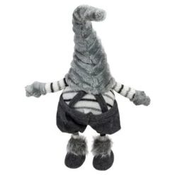 Northlight Bouncy Gnome Figure Christmas Decoration - 18" - Gray And White -Northlight GUEST fd535ba1 2918 41b1 b1de 806e6f593418