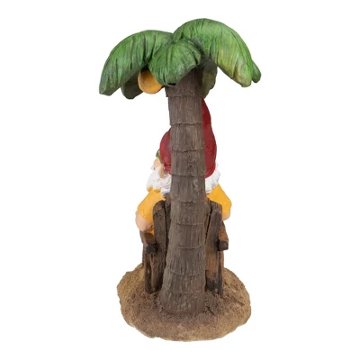 Northlight 12.25" Tropical Gnome With Palm Tree Outdoor Garden Statue 6 Northlight 12.25" Tropical Gnome With Palm Tree Outdoor Garden Statue - Image 4