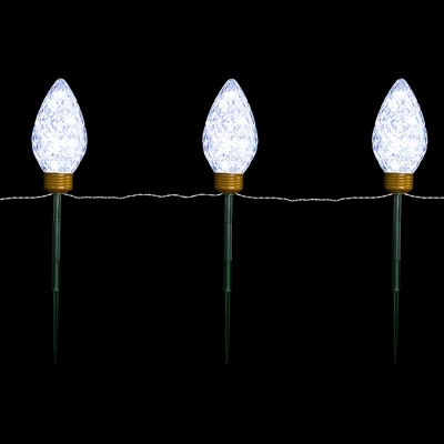 Northlight LED Lighted C9 Style Christmas Pathway Lawn Stakes - 3 Ft - Clear - 3-Count 3 Northlight LED Lighted C9 Style Christmas Pathway Lawn Stakes - 3 Ft - Clear - 3-Count